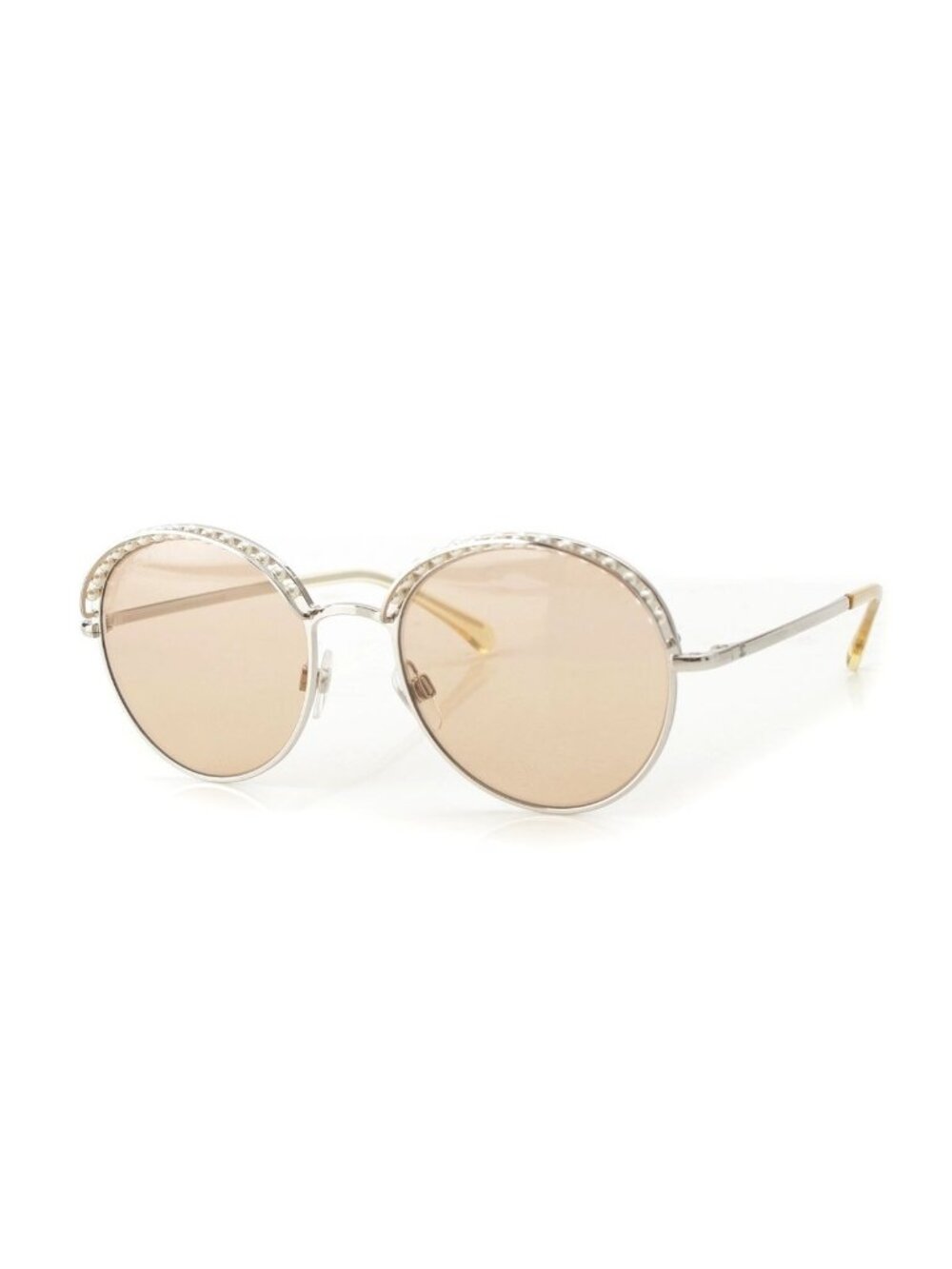 Chanel Metal Faux Pearl CC Logo Sunglasses Eyewear Silver